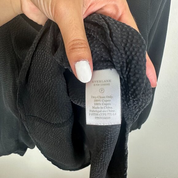 Everlane Mock Neck Blouse 16 Balloon Sleeve Minimalist Contemporary Keyhole Back - Picture 10 of 11
